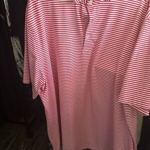 Vineyard Vines Red and White Striped Polo Shirt